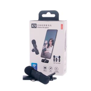 Microphone cravate sans fil K9 – Compatible USB-C et iPhone